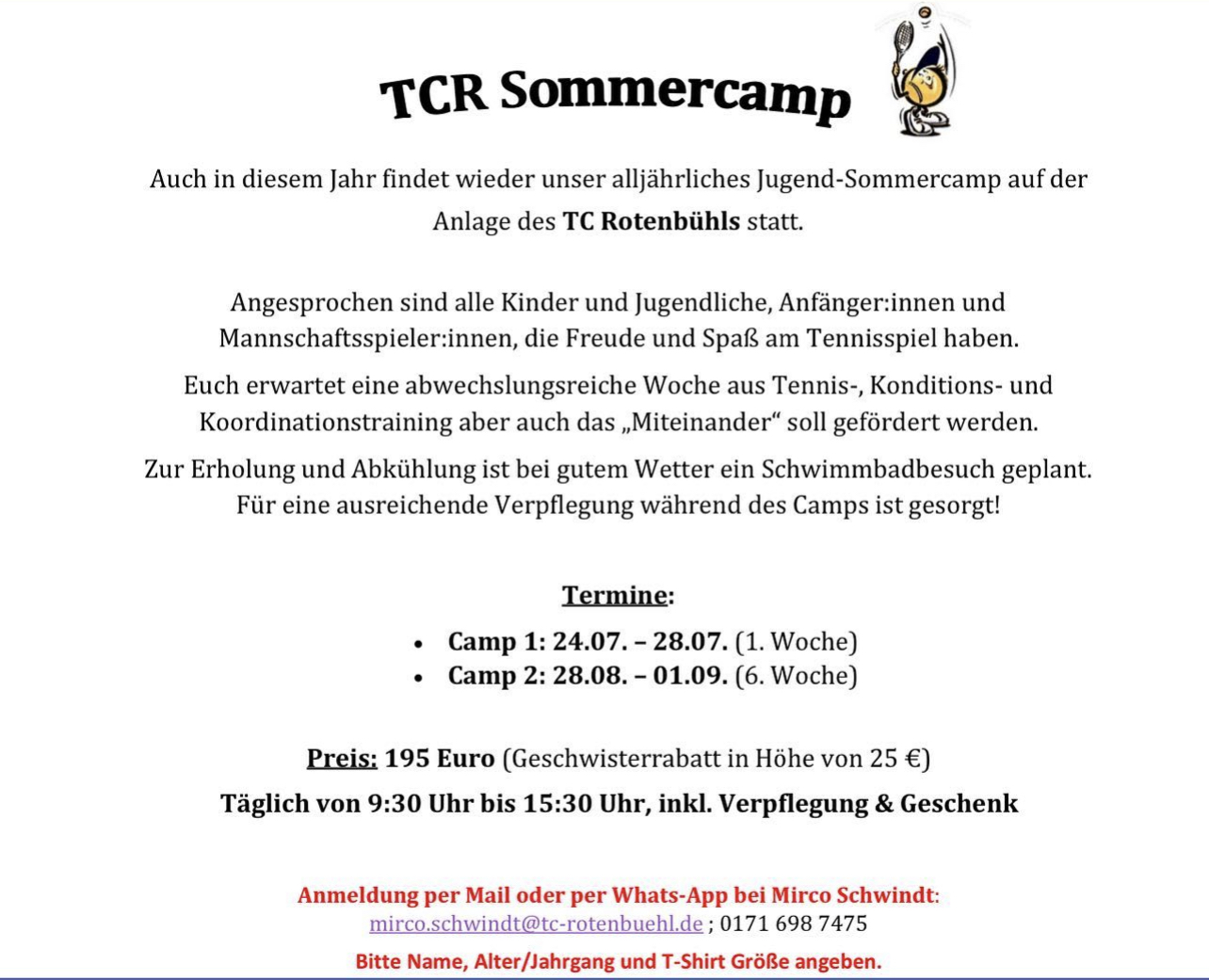 Read more about the article Anmeldung zum Jugend-Sommercamp 2023